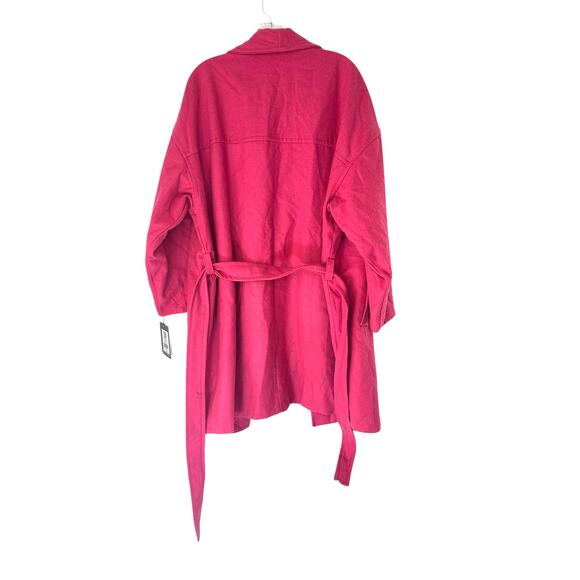 New with Tags Narciso Rodriguez Pink Belted Relaxed Trench Coat Overcoat Size XL - Picture 8 of 10